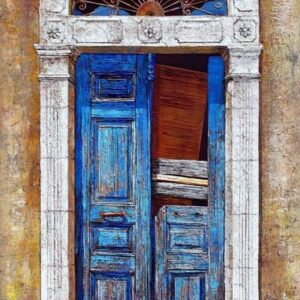 Old lebanese blue door