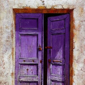 Old lebanese purple open door